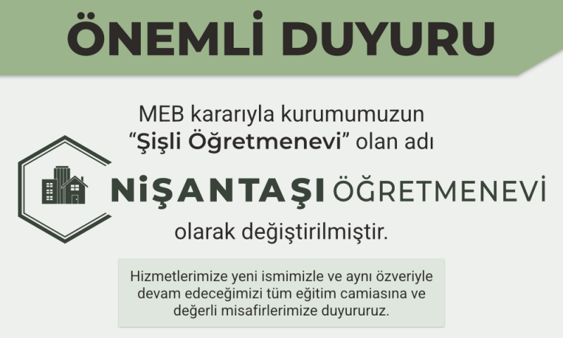Kurum İsim Değişikliği Hakkında Duyuru